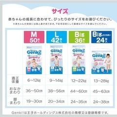 【新品未使用】パンツ LサイズGenki! おむつ ケース品 126枚入(42枚入×3)×2ケース の画像