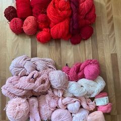 毛糸4　 毛糸　青　オレンジ　赤　緑　ウール　 手芸 　まとめ売りの画像