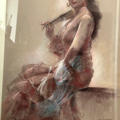 新品　箱入り　フラメンコ　美女画　パステル画の画像
