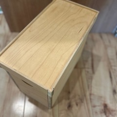 IKEA蓋付収納ボックス木製の画像