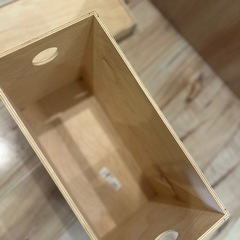 IKEA蓋付収納ボックス木製の画像