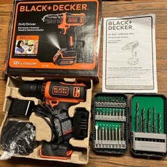 【アメリカ版black+decker 電動ドライバーとビットセット】の画像