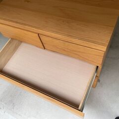クローゼットチェスト 90-3段 奥行55cm 幅88×高さ70.5cm 桐無垢前板 スライドレールの画像