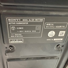  SONY ソニースピーカーSA-CT380 サブウーファー SA-WCT380の画像