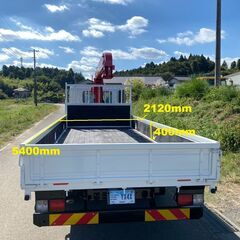 【K-0030】日野レンジャー H30年式 ユニック 4段 平ボディ 5400mmボディ ラジコン付 14,000km 1年車検付き AT車 最大積載量2450kgの画像