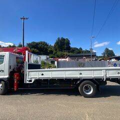 【K-0030】日野レンジャー H30年式 ユニック 4段 平ボディ 5400mmボディ ラジコン付 14,000km 1年車検付き AT車 最大積載量2450kgの画像