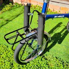  加古川　ソトのマ　釣り自転車　fishingbike　折り畳み自転車　ライト付き　青色　中古品の画像