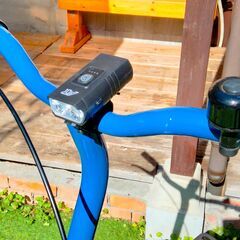  加古川　ソトのマ　釣り自転車　fishingbike　折り畳み自転車　ライト付き　青色　中古品の画像