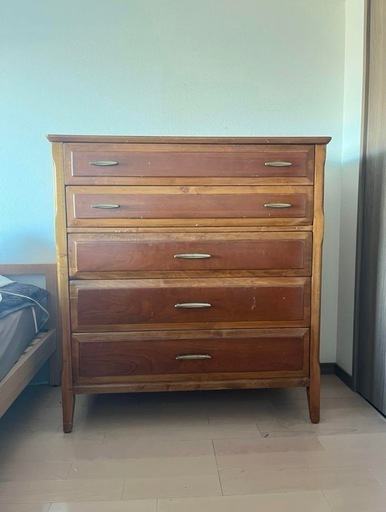 アンティーク　ハイチェスト 木製 5段