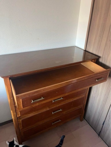 アンティーク　ハイチェスト 木製 5段