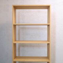人気の無印良品(MUJI)のオーク材 ワイド・5段スタッキングシェルフ！！追加棚で用途に応じてカスタマイズ可能な万能シェルフ♪リビングや寝室、子供部屋の本棚などにもおススメです！の画像