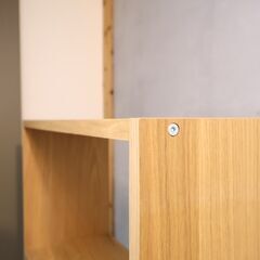 人気の無印良品(MUJI)のオーク材 ワイド・5段スタッキングシェルフ！！追加棚で用途に応じてカスタマイズ可能な万能シェルフ♪リビングや寝室、子供部屋の本棚などにもおススメです！の画像