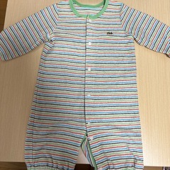 ボーダー長袖ロンパース50〜60の画像