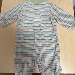 ボーダー長袖ロンパース50〜60の画像