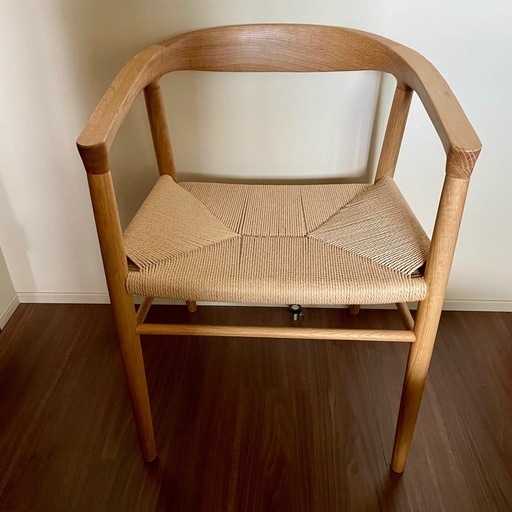 ★美品★ 無印良品　オーク材ペーパーコードアームチェア