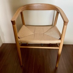 ★美品★ 無印良品　オーク材ペーパーコードアームチェアの画像