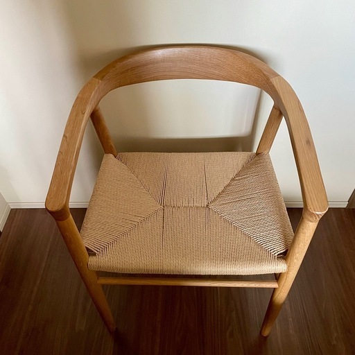 ★美品★ 無印良品　オーク材ペーパーコードアームチェア