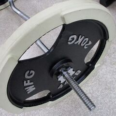 WFG バーベルセット 40kg プレート20kg2枚 ラバー付き 筋トレ トレーニング 札幌市北区屯田の画像