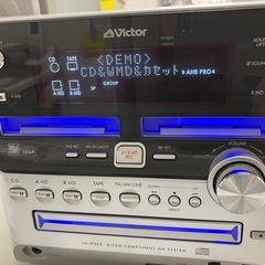 W2510-242 Victor ビクター マイクロコンポネート MDシステム CA-UXW500-S 2006年製 CD・MD・テープ再生のみ確認済み ※リモコン・アンテナ不足 説明書有り 中古の画像