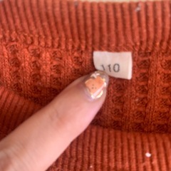 ブラウン　ワッフル長袖カットソー 110cmの画像