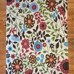 中古◆ラグカーペット◆ラグ◆刺繍◆花柄◆カシミア産の画像