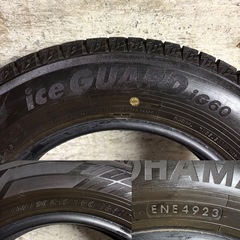 B-17 タイヤ 中古　YOKOHAMA STUDLESS  iceGUARD iG60 145/80R13 23年製の画像