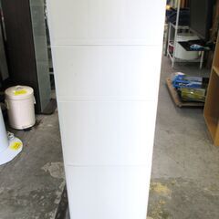 プラスチック棚 4段チェスト キッチン収納 引出し付 デッドスペース収納 プラスチックラック 衣装棚 ホワイト 幅26㎝×奥行40㎝×高さ85.5cm 配達可の画像