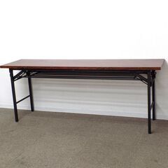 新札幌 KOKUYO コクヨ 折りたたみ式 会議用テーブル KT-S30RN ローズウッド W180xD45xH70cm ② No.3642の画像