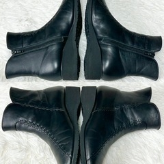 ✨美品✨ アシックス ペダラ ショートブーツ レザー サイドジップ 黒 ブラックの画像