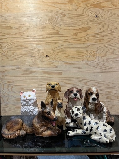 ペット置物　犬　猫　