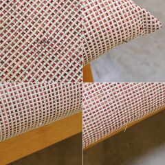 ≪yt2063ジ≫ HIDA/飛騨産業 オットマン/スツール TS13SR 高さ42cm 布張り 天然木/ナラ材? おしゃれ/ナチュラル/椅子/中古家具/宮城県仙台市 71005-03の画像
