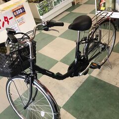 ジャングルジャングル貝塚店　電動自転車　パナソニック　26インチ　ブラック　BE-ELSX63B　防犯登録　Panasonic　美品　バッテリー　鍵　充電器　3段変速　自転車　便利　オシャレ　買い物　移動　貝塚　二色浜　クリーニング済みの画像