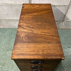3段 ミニチェスト 収納棚 小物入れ 引出 昭和レトロ 幅27cm×奥行55cm×高さ38cmの画像