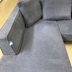 【ジャングルジャングル滋賀草津店】ジモティ来店特価‼ L字ソファー ネイビー J-251035の画像