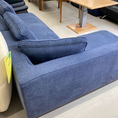 【ジャングルジャングル滋賀草津店】ジモティ来店特価‼ L字ソファー ネイビー J-251035の画像