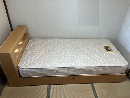 SIMMONS シモンズ ビューティーレスト ゴールデンバリュー シングルベッド マットレス 収納付 ライト付 寝具 幅100cm×奥行220cm×高さ80cm