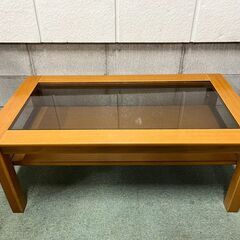 コーヒーテーブル 座卓 ローテーブル ガラス天板 幅100cm×奥行55cm×高さ40cm の画像