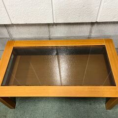 コーヒーテーブル 座卓 ローテーブル ガラス天板 幅100cm×奥行55cm×高さ40cm の画像