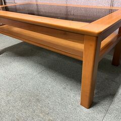 コーヒーテーブル 座卓 ローテーブル ガラス天板 幅100cm×奥行55cm×高さ40cm の画像