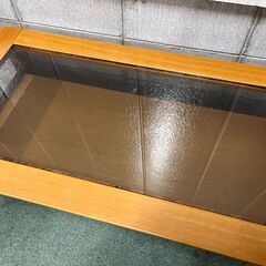コーヒーテーブル 座卓 ローテーブル ガラス天板 幅100cm×奥行55cm×高さ40cm の画像