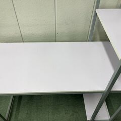 木製 作業台 事務机 パソコンデスク オフィス 収納棚付 幅122cm×奥行65cm×高さ122cmの画像
