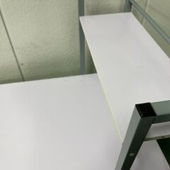 木製 作業台 事務机 パソコンデスク オフィス 収納棚付 幅122cm×奥行65cm×高さ122cmの画像