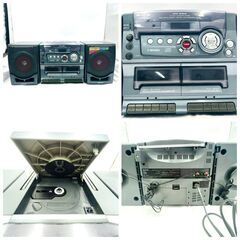 【❗️✨レトロ音響✨❗️】aiwa XG-E60 CD/カセットラジカセ🎵昭和レトロ デザイン ✨ジャンク・現状品❗️の画像