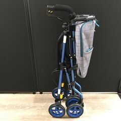 Withone シルバーカー ヘルシーワン･W オムチェックブルー 歩行器 サポートカー 耐荷重75kg 折りたたみ 25j菊TKの画像