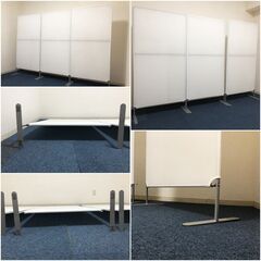 IRIS OHYAMA クロスパーティション3枚セット WGS-1600 ホワイト 幅80×高さ160cm 間仕切り アイリスオーヤマ 軽量クロススクリーンの画像