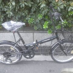 整備済み中古自転車　20インチ　税別￥11.800-　折り畳み自転車　外装６段　ブラック1011の画像