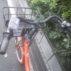 電動20インチ　税別￥54.364-　新基準ヤマハ　Babby　幼児二人乗り対応　良品8.7Ah　オレンジ1011　電動自転車　３ヶ月保証の画像