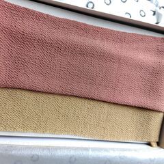 未使用品・正絹・帯揚げ　ぼかし　ピンク～からし色グラデーションの画像