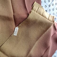 未使用品・正絹・帯揚げ　ぼかし　ピンク～からし色グラデーションの画像