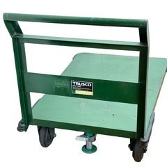 ◯TRUSCO トラスコ 500kg スチール台車 運搬車 900×600mm OH-2 鋼板製キャスター 鋳物車輪 固定ハンドル 中古品■ジモティ姫路の画像